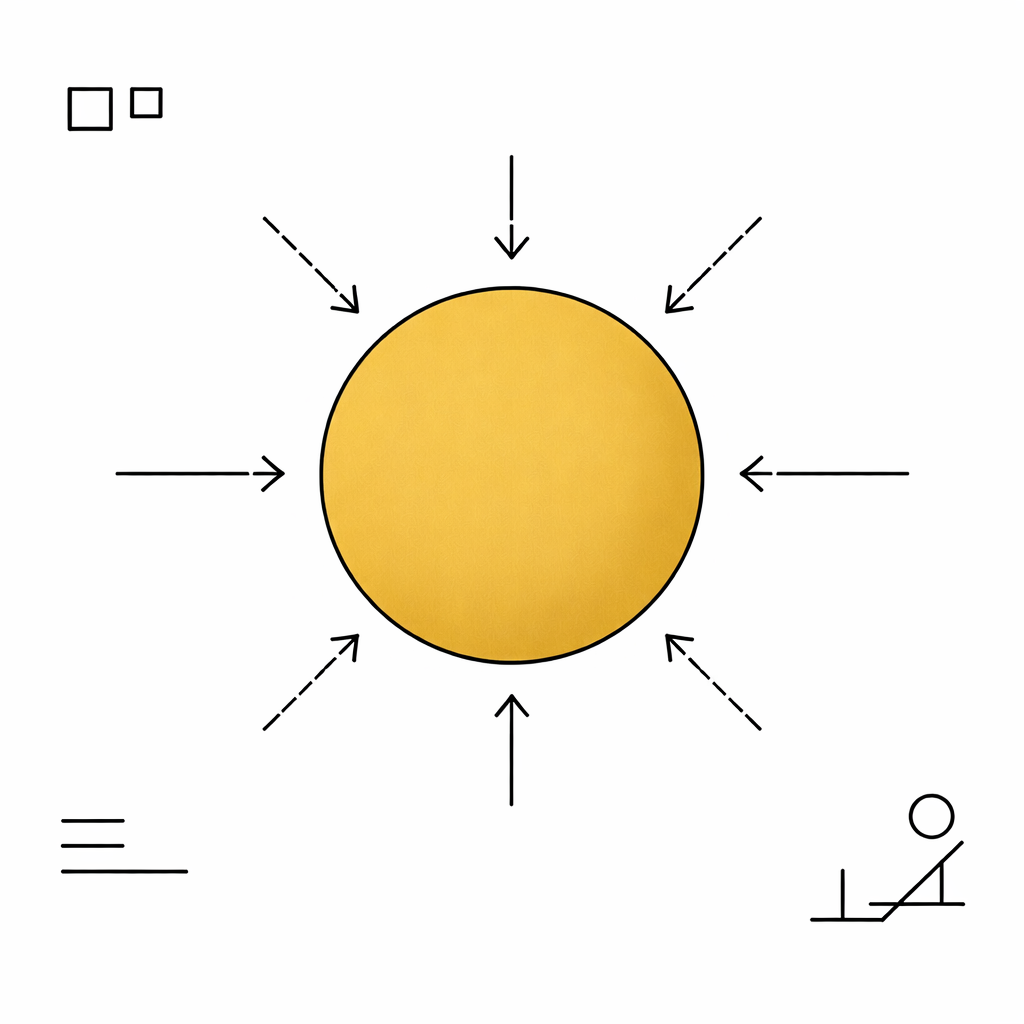 Abstrakt mynd av gull sirkli fyri at vísa á ábyrgd og fokus á vitlíki